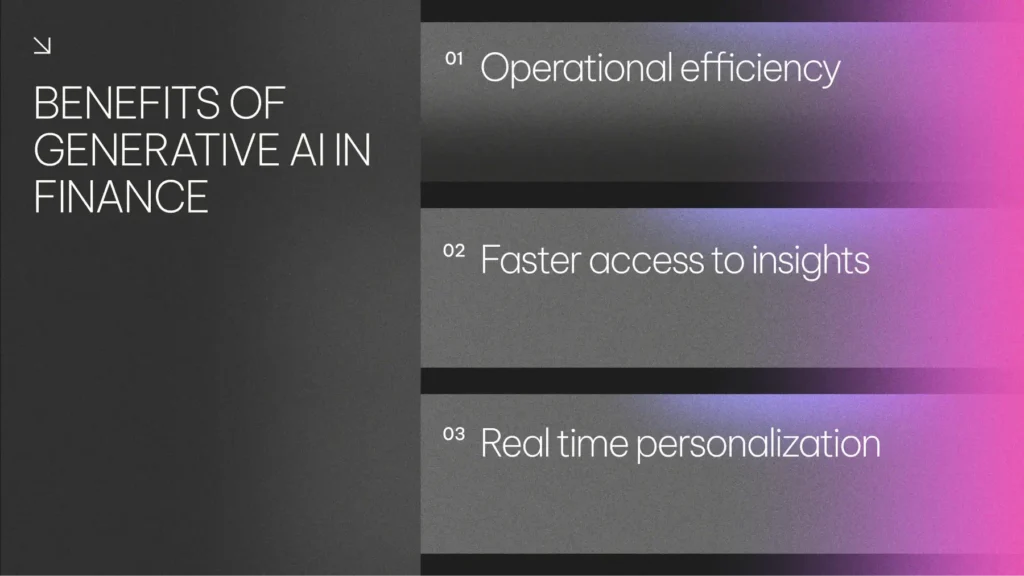Benefits of generative AI in finance